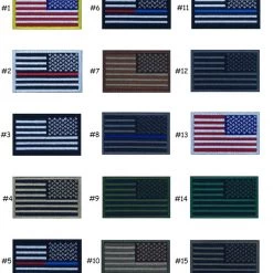 Condor Outdoor USA American Flag REVERSE Patch 2" X 3" Iron On Or Sew On Embroidery | Choice Of Flag Patches