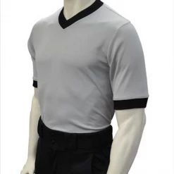 Smitty Official's Apparel Smitty | USA-218 | Grey | Black Ends & Collar | Performance Mesh Basketball Shirt