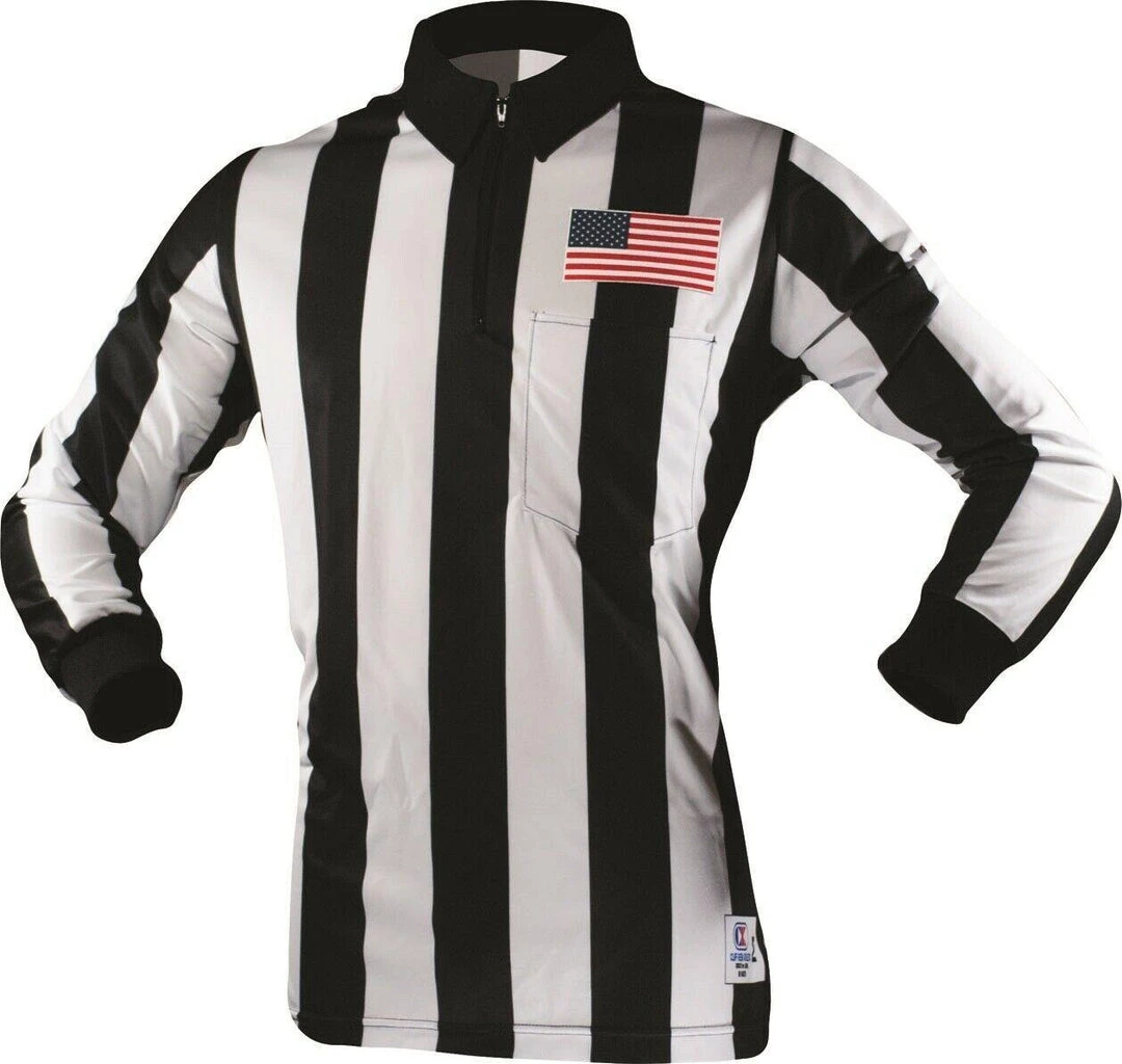 Cliff Keen | SK072Q | 2 1/4" Stripe Football Referee Long Sleeve Shirt 1 Cliff Keen | SK072Q | 2 1/4" Stripe Football Referee Long Sleeve Shirt
