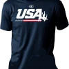 Cliff Keen | T65US19 | USA Suplay Lifestyle Tee | Sueded Poly Shirt | Navy Wrestling