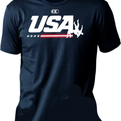 Cliff Keen | T65US19 | USA Suplay Lifestyle Tee | Sueded Poly Shirt | Navy Wrestling