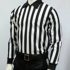 Smitty Official's Apparel Lacrosse Official Smitty | FBS-102 | 100% Polyester Long Sleeve Shirt | 1" Stripes
