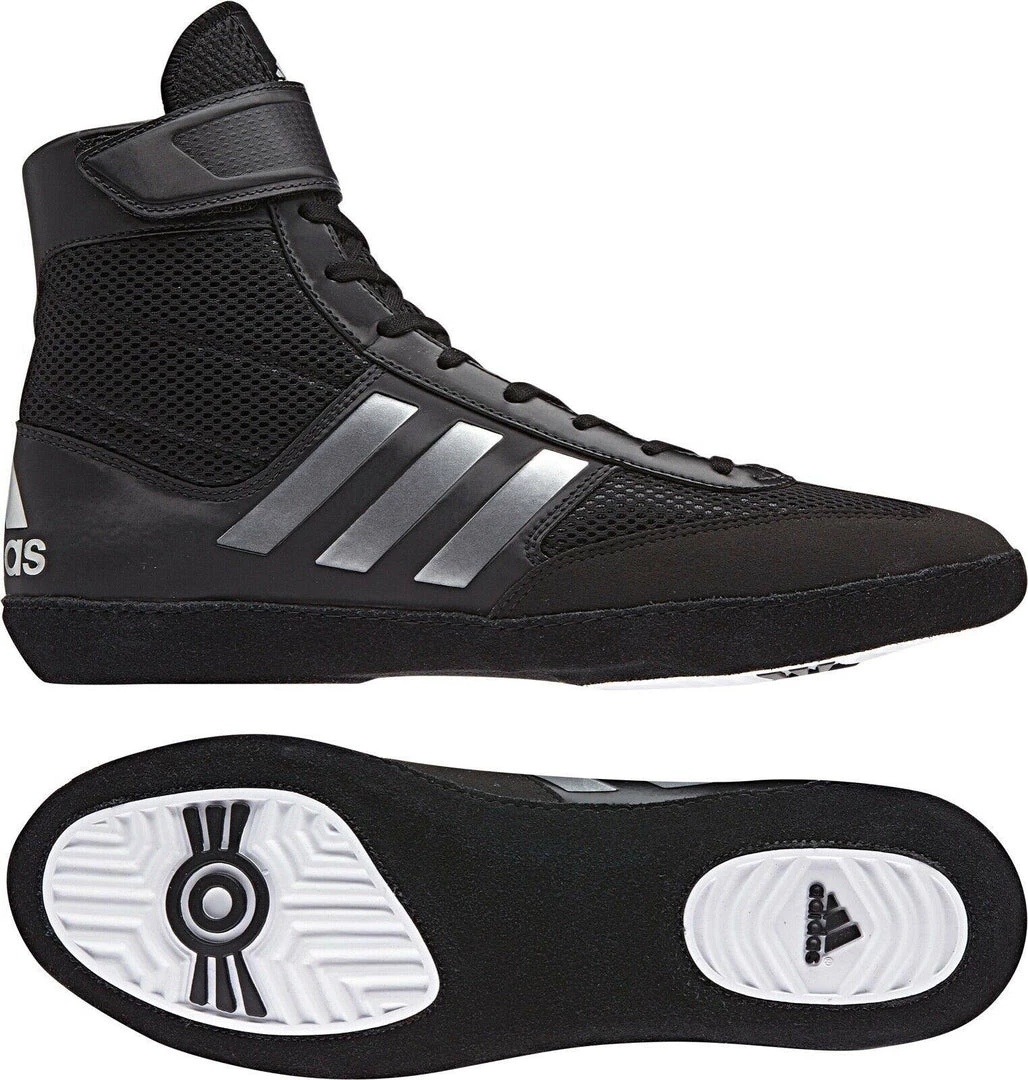 Adidas | BA8007 | Combat Speed 5 | Black & Silver Wrestling Shoes 1 Adidas | BA8007 | Combat Speed 5 | Black & Silver Wrestling Shoes