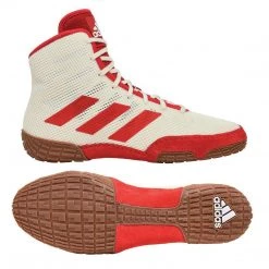 Adidas | FV2469 | Tech Fall 2.0 | White & Red | Adult & Youth | Wrestling Shoes
