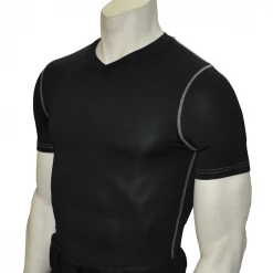 Smitty Official's Apparel Compression Gear Smitty | BKS-411 | Black | Compression Short Sleeve V- Neck Shirt | Polyester