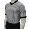 Smitty Official's Apparel Smitty | USA-205 | Performance Mesh Referee Shirt W/ Sublimated Flag | Grey W/ Black Stripes