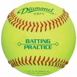 Diamond Sports | DBPY | Yellow Batting Practice Baseballs | 1 Dozen Balls