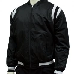 Smitty Official's Apparel Smitty | BKS-227 | Black & White Collegiate Style Front Zip Polyester Jacket Basketball Official