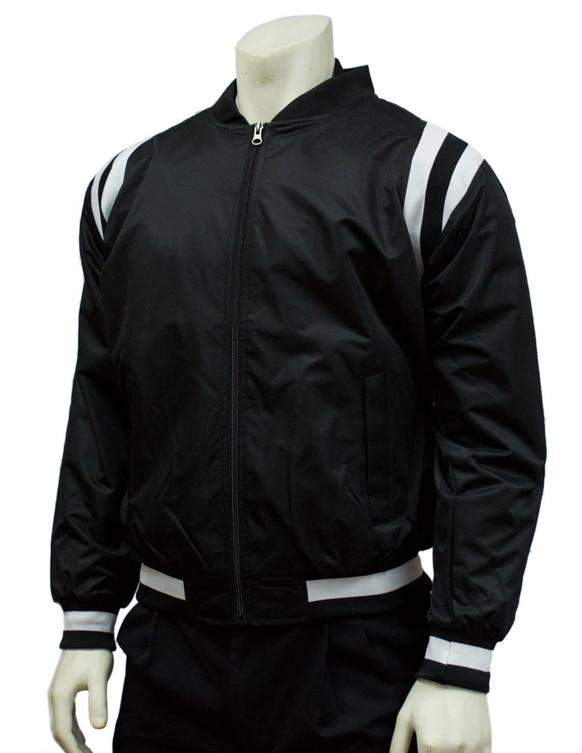 Smitty Official's Apparel Smitty | BKS-227 | Black & White Collegiate Style Front Zip Polyester Jacket Basketball Official 1 Smitty Official's Apparel Smitty | BKS-227 | Black & White Collegiate Style Front Zip Polyester Jacket Basketball Official